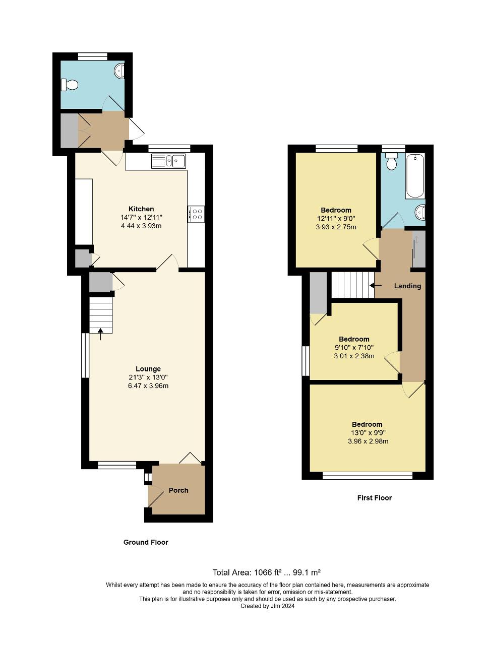 Floorplan of Laburnum Grove, North Bersted, Bognor Regis, West Sussex, PO22 9HT