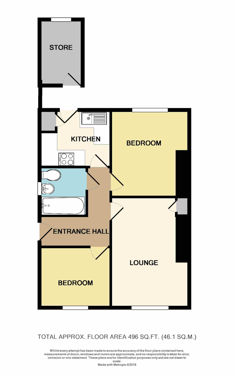 Floorplan of Meadow Way, North Bersted, Bognor Regis, West Sussex, PO22 9AP