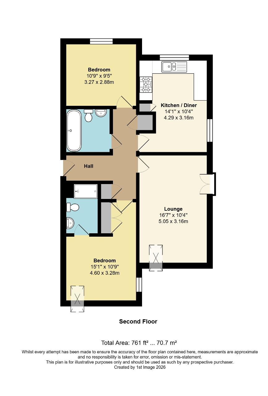 Floorplan of West View Gardens, Yapton, Arundel, West Sussex, BN18 0JS