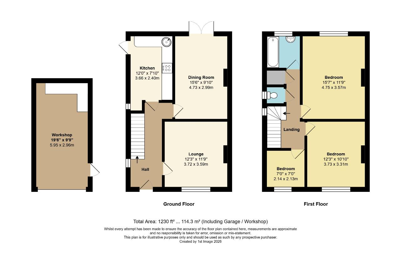 Floorplan of Sherwood Road, North Bersted, Bognor Regis, West Sussex, PO22 9DR