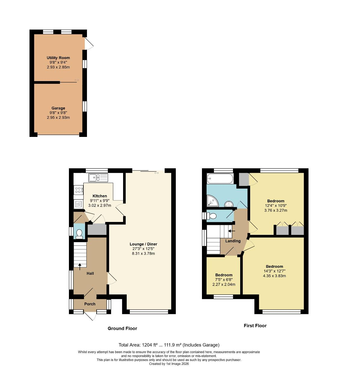 Floorplan of Sandymount Avenue, North Bersted, Bognor Regis, West Sussex, PO22 9ES